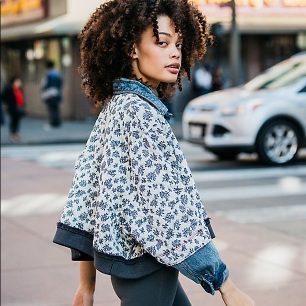 SOLD OUT and RARE - GUC - XS/S Free People Ditsy Denim Jacket